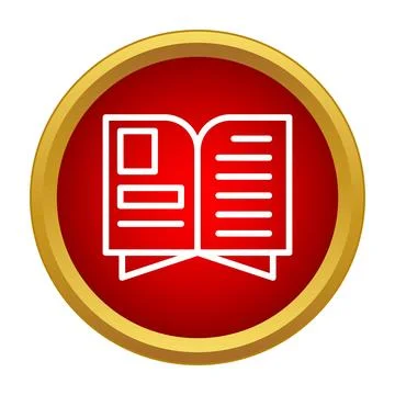 Open magazine icon representing information and knowledge Illustrazione stock