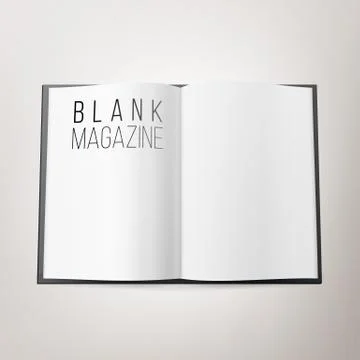 Open Magazine Spread Blank Vector. Double Spread Of Magazine, Book Or Gournal Stock Illustration