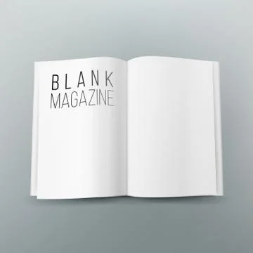 Open Magazine Spread Blank Vector. 3d Realistic Template. Empty Paper Mock Up 스톡 일러스트