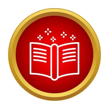 Open magic book creating spell and fantasy concept Stock Illustration