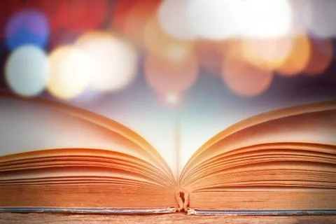 Open magic book  for science and education or religion concept 写真素材
