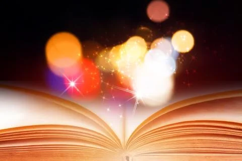 Open magic book  for science and education or religion concept Foto stock