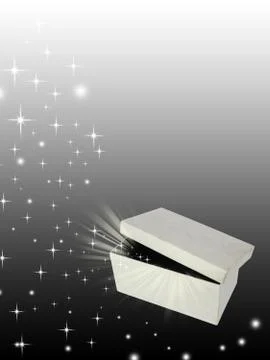 Open magic gift box Stock Illustration