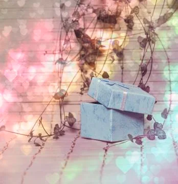 Open magic gift box Stock Photos