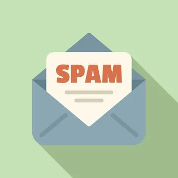 Open mail envelope containing spam message Illustrazione stock