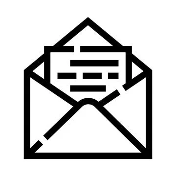 Open mail envelope receiving incoming message correspondence Stock Illustration