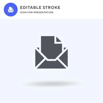 Open Mail icon vector, filled flat sign, solid pictogram isolated on white, logo Stock Illustration