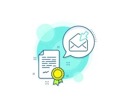Open Mail line icon. View Message correspondence sign. Vector Stock Illustration