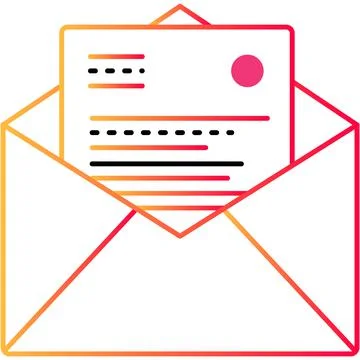 Open mail outline icon vector email letter Stock Illustration