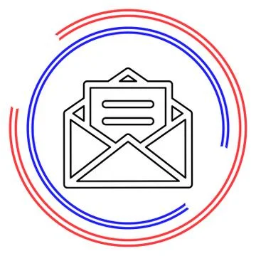 Open Mail vector icon Stock Illustration