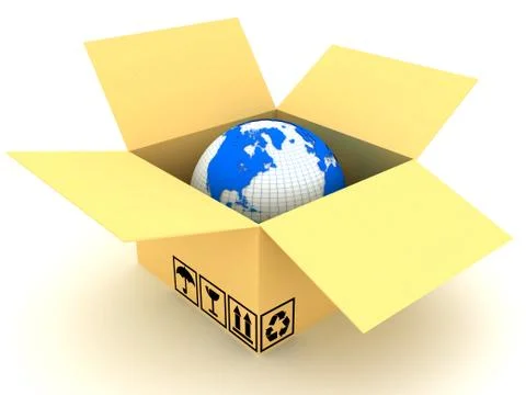 Open mailbox and Earth Illustrazione stock