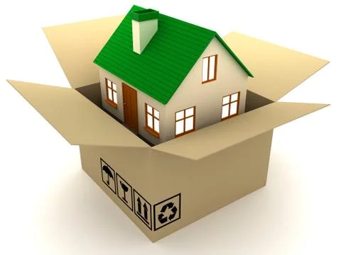 Open mailbox and house Stock Illustration