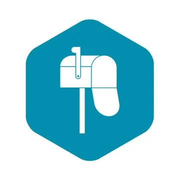 Open mailbox icon, simple style 스톡 일러스트