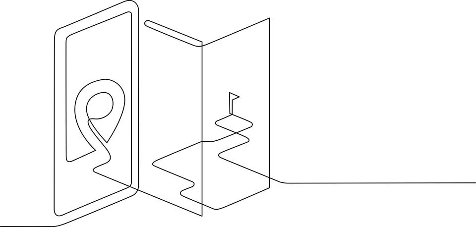 Open map application on smartphone Vector Stock Illustration