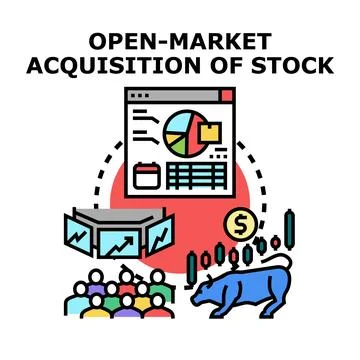 Open market stock acquisition process vector illustration Stock-Illustration