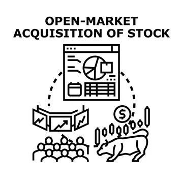 Open market stock acquisition process vector illustration Stock-Illustration