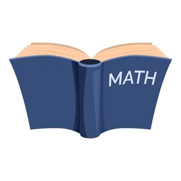Open math book showing its pages with blue cover Stock Illustration