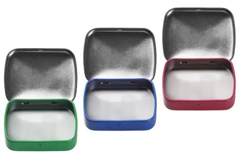 Open metal boxes Stock Photos