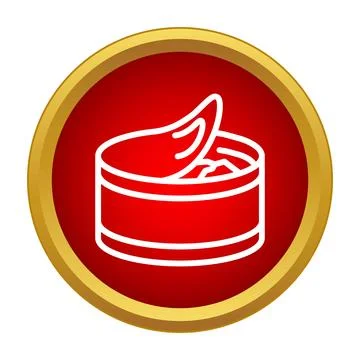 Open metal can icon showing preserved food Stock Illustration