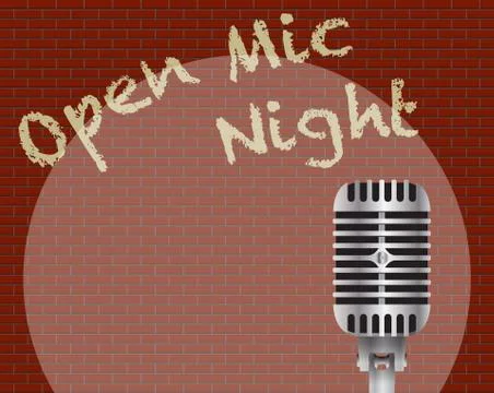 Open Mic Night With Microphone Stock Illustration