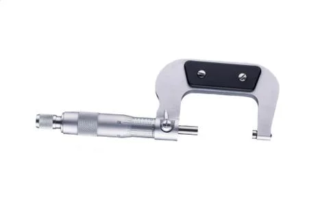 Open micrometer side view isolated on white background Foto stock