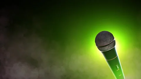 Open Microphone for Comedy, Speech, Audition, or Talent Event Stock Footage 342640614