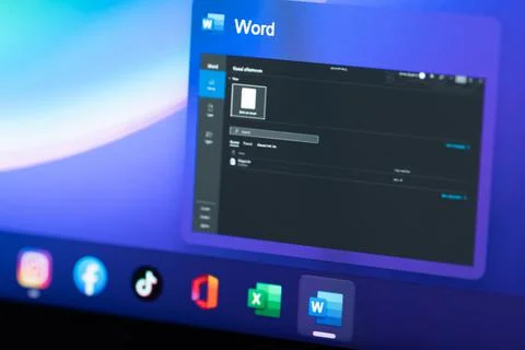 Open Microsoft office word Stock Photos