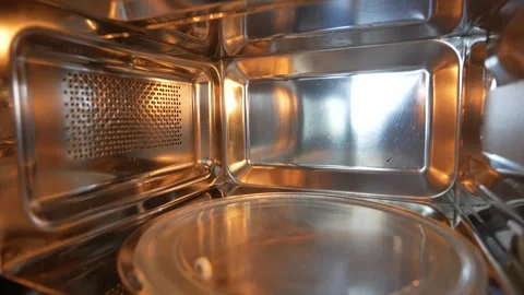 Open microwave at home closeup Stock Footage 259786530