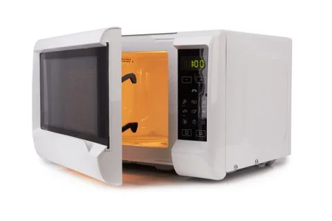 Open microwave oven Stock Photos