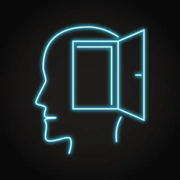 Open mind concept neon icon Stock Illustration
