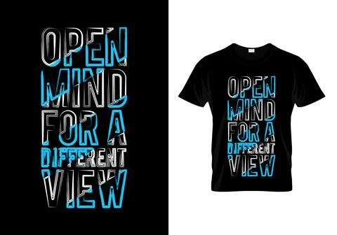 Open Mind For A Different View Typography T Shirt Design Stock Illustration