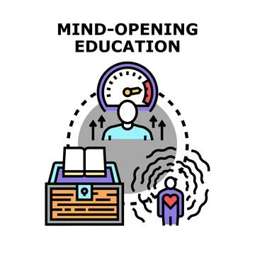 Open mind education concept expanding knowledge growth Stock Illustration