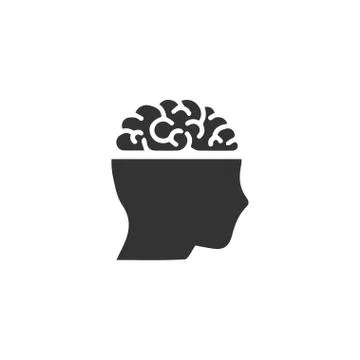 Open mind icon flat 库存插图