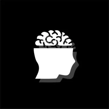 Open mind icon flat 库存插图