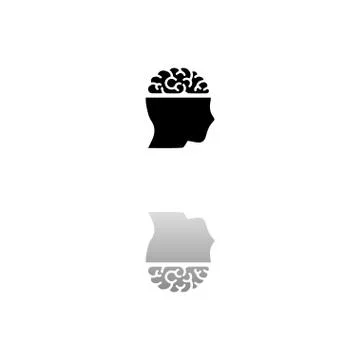 Open mind icon flat Stock Illustration