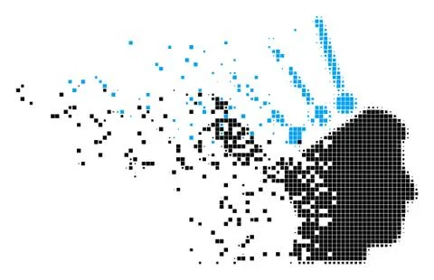 Open Mind Interface Erosion Pixel Icon Stock Illustration