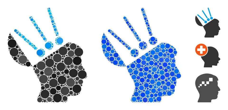 Open Mind Interface Mosaic Icon of Circles Illustrazione stock