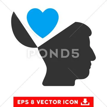 Open Mind Love Heart Vector Eps Icon