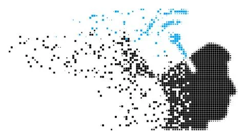 Open Mind Radio Interface Dispersed Pixel Icon Ilustração Stock