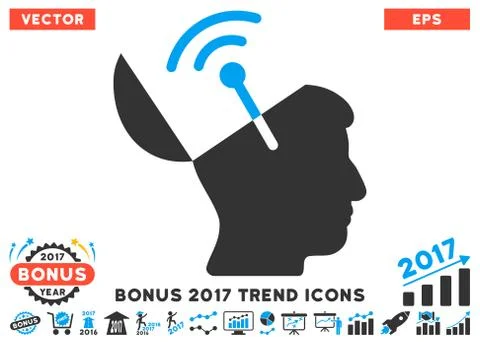 Open Mind Radio Interface Flat Icon With 2017 Bonus Trend イラスト素材