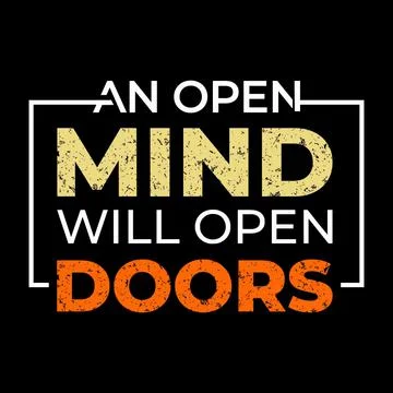 AN OPEN MIND WILL OPEN DOORS Stock Illustration