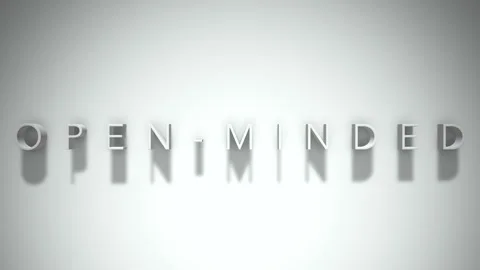 Open minded 3D title animation with shadows on a white background Stock Footage 297670190