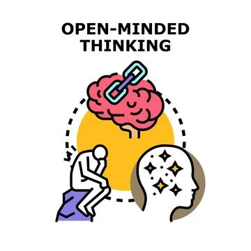 Open minded thinking concept connecting new ideas イラスト素材