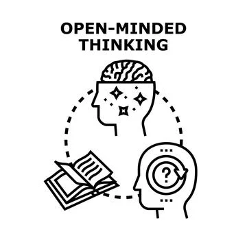 Open minded thinking concept connecting learning and questioning イラスト素材