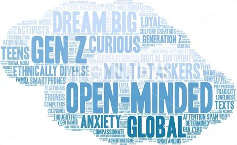 Open-Minded Word Cloud Illustrazione stock