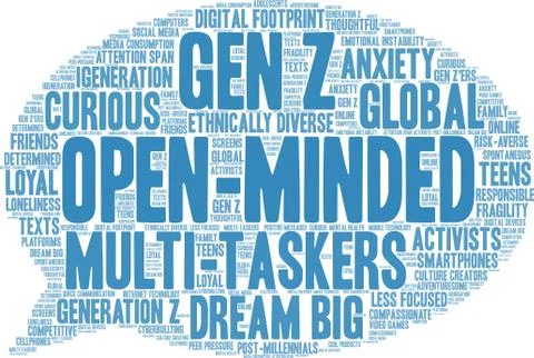Open-Minded Word Cloud Illustrazione stock