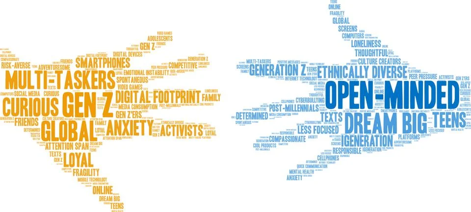 Open-Minded Word Cloud Ilustração Stock