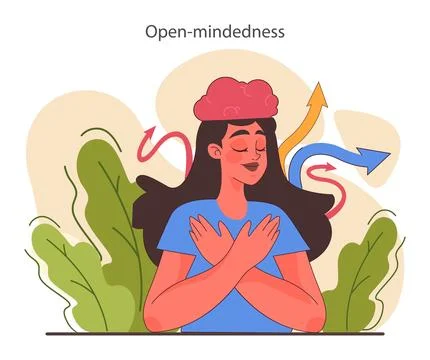 Open-mindedness. The ability to accept new ideas and concepts Stock Illustration