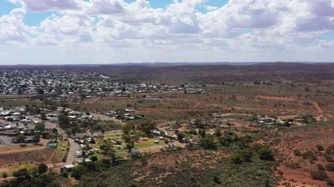Open mine pit of Junction mine in Broken Hill city Australian outback – 4k. Stock Footage 171214233
