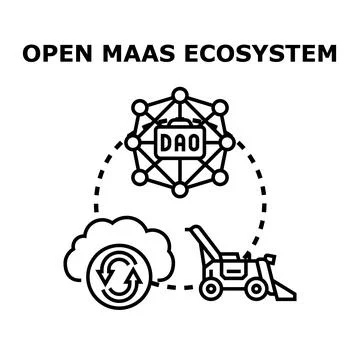 Open mobility as a service ecosystem concept Stock Illustration
